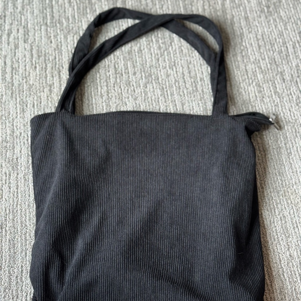 Black Corduroy Tote Bag